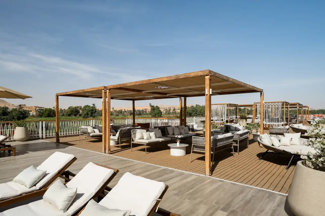 Sun deck of the MS Tamr Henna Nile Cruise Nile cruise